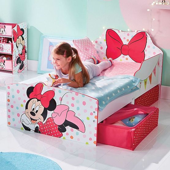 Lit enfant Minnie Mouse avec espace de rangement