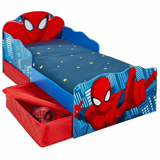 Lit enfant Spiderman avec lampe et espace de rangement