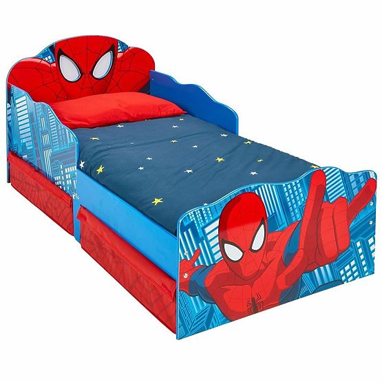 Lit enfant Spiderman avec lampe et espace de rangement