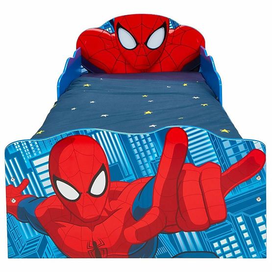 Lit enfant Spiderman avec lampe et espace de rangement