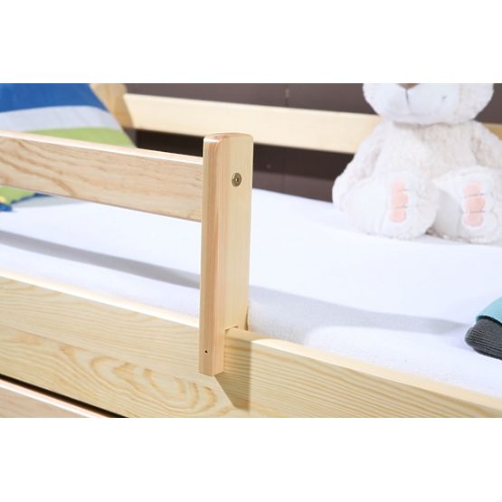 Lit enfant Woody avec barrière - naturel