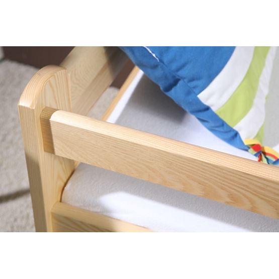 Lit enfant Woody avec barrière - naturel