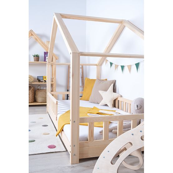 Lit de maison avec barrière Leola Hip - naturel