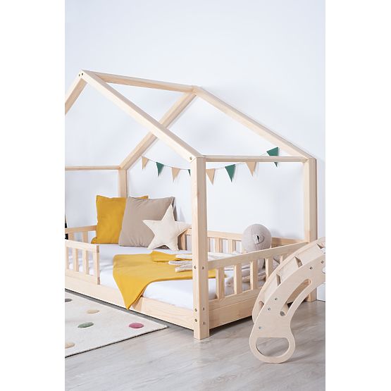 Lit de maison avec barrière Leola Hip - naturel