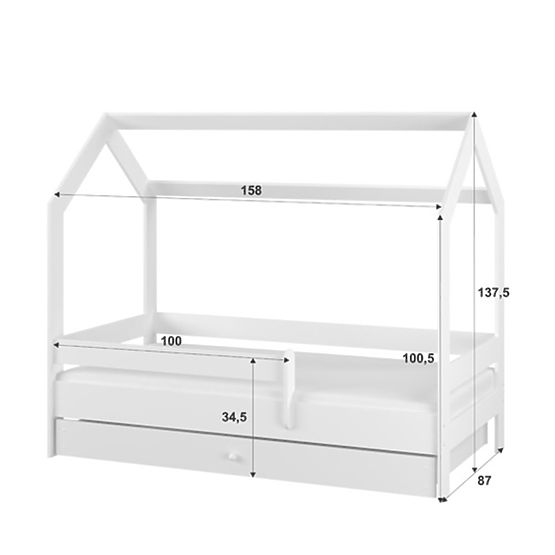 Lit de maison Sofie 160x80 cm - blanc