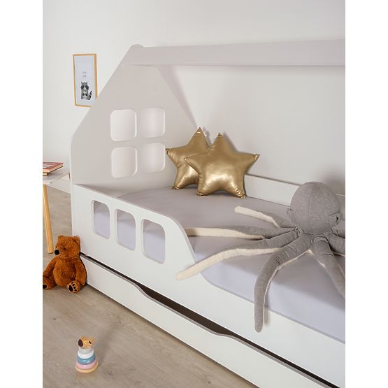 Lit cabane Woody 160 x 80 cm - blanc