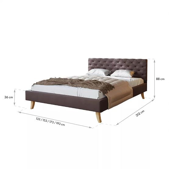 Lit en tissu Kalifornia 120 x 200 cm - gris foncé