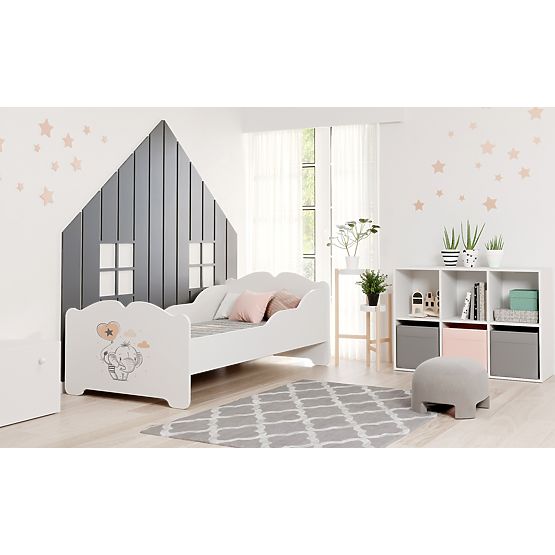 Lit d'enfant ANNA avec matelas 160x80 Éléphant