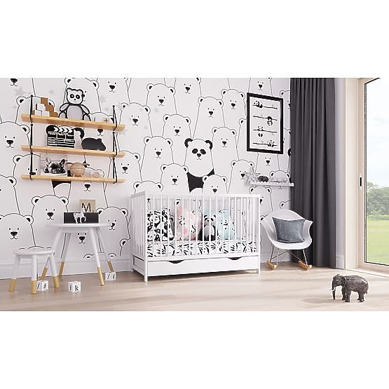 Lit de bébé Dominik 120×60 cm – blanc