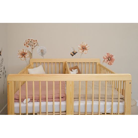Lit de bébé en bois pour jumeaux Ourbaby - naturel