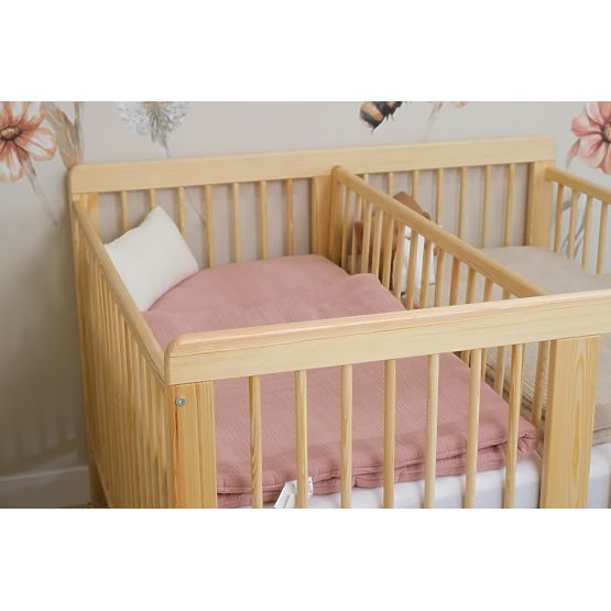 Lit de bébé en bois pour jumeaux Ourbaby - naturel
