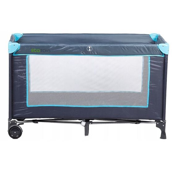 Lit de voyage avec matelas - bleu marine