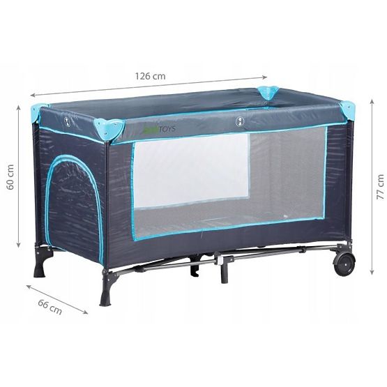 Lit de voyage avec matelas - bleu marine