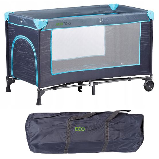 Lit de voyage avec matelas - bleu marine