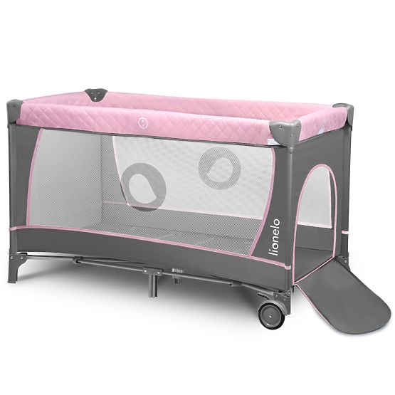 Lit de voyage avec table à langer - rose
