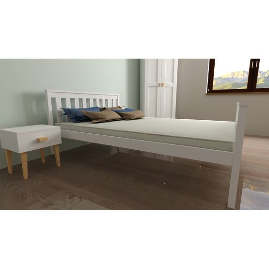 Lit en bois Aga 200 x 90 cm - blanc