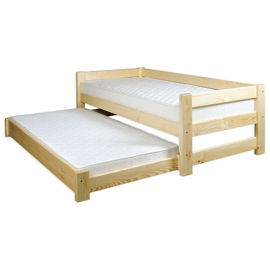 Lit en bois avec lit gigogne 90x200 cm - pin