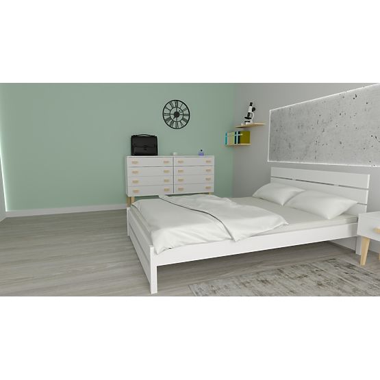 Lit en bois Max 200 x 90 cm - blanc