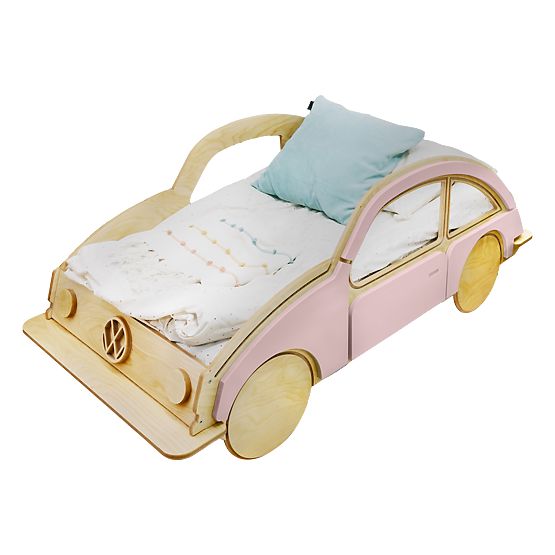Lit en bois voiture VW BEETLE 160x80 cm - rose