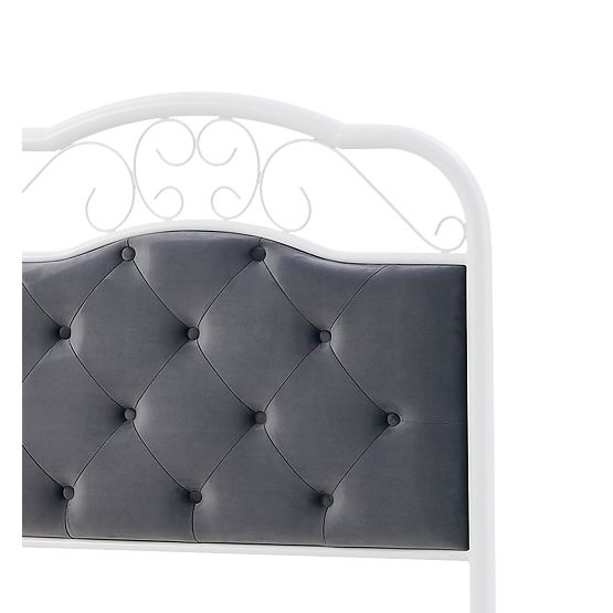 Lit en métal FABRIZIA 90 x 200 cm - Blanc