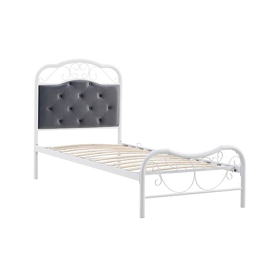 Lit en métal FABRIZIA 90 x 200 cm - Blanc