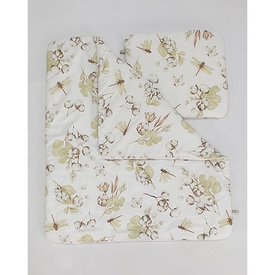 Berceau en osier avec équipement pour bébé - Fleurs de coton