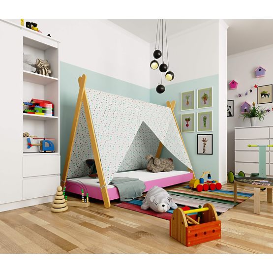 Lit enfant 160x80 GEM avec matelas rose