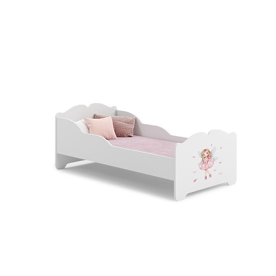 Lit enfant ANNA avec matelas 140x70 Fille avec ailes