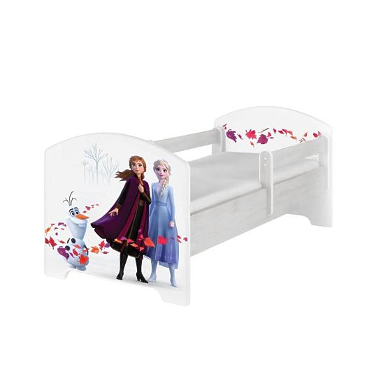 Lit enfant avec barrière - La Reine des Neiges 2 - décor pin norvégien