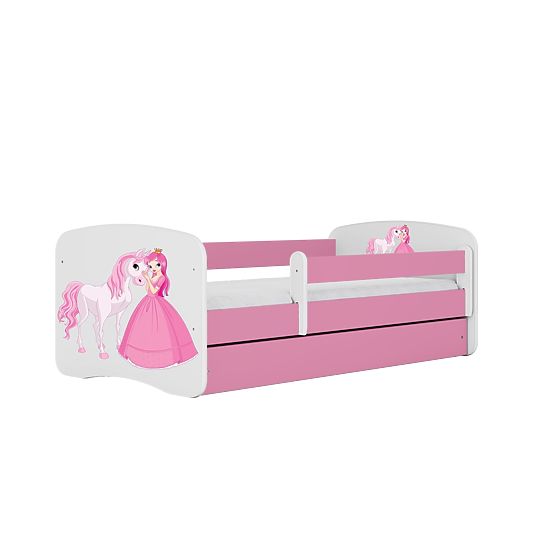 Lit pour enfant avec barrière Ourbaby - Princesse avec un cheval