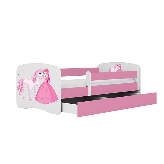 Lit pour enfant avec barrière Ourbaby - Princesse avec un cheval