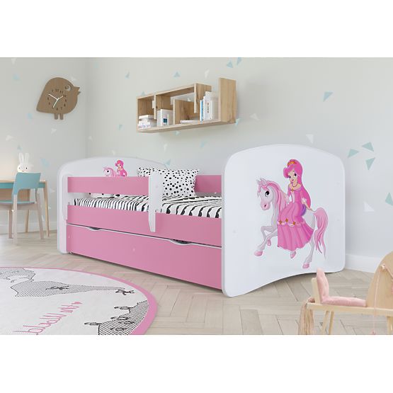 Lit pour enfant avec barrière Ourbaby - Princesse à cheval