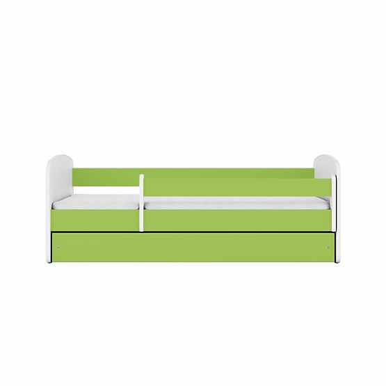 Lit pour enfant avec barrière Ourbaby - vert-blanc