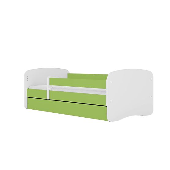 Lit pour enfant avec barrière Ourbaby - vert-blanc