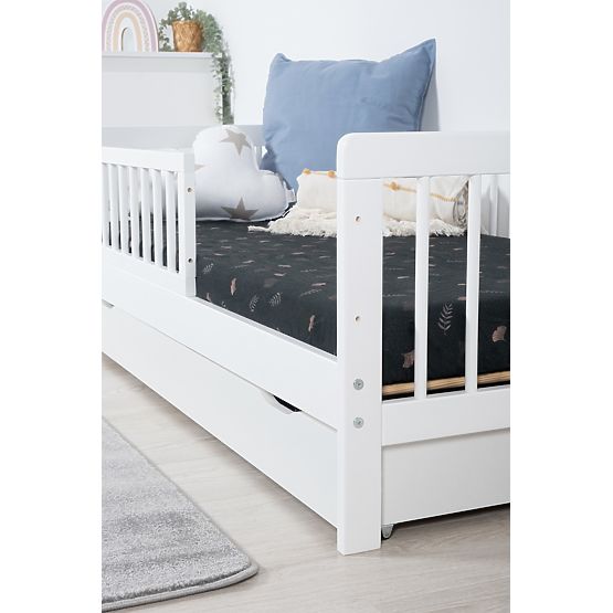 Lit d'enfant avec barrière TEDDY - blanc