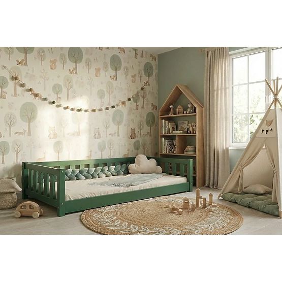 Lit enfant bas Montessori Ourbaby Meadow - vert