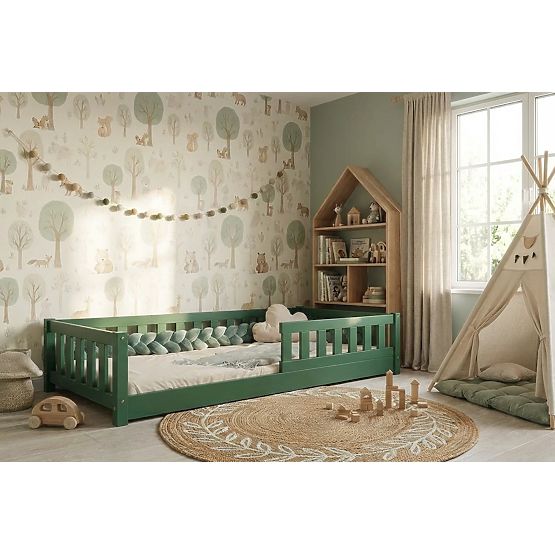 Lit enfant bas Montessori Ourbaby Meadow - vert