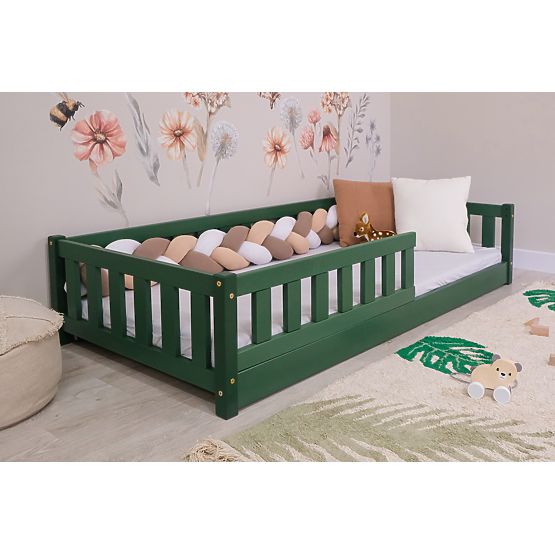 Lit enfant bas Montessori Ourbaby Meadow - vert