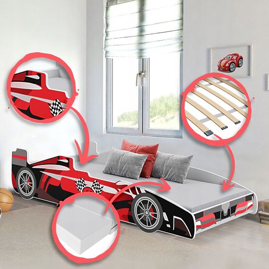 Lit enfant FORMULA rouge 160x80 cm