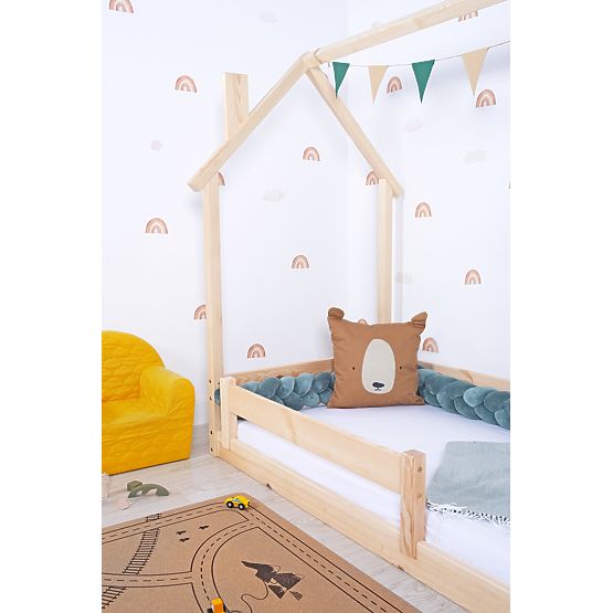 Lit enfant Montessori maison avec cheminée - laqué