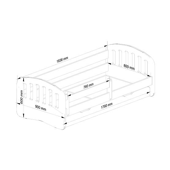Lit enfant PLAY 180x80 Rose + Matelas