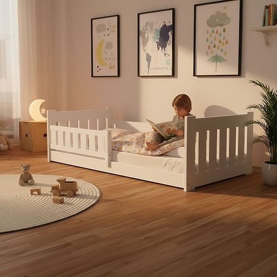 Lit enfant Tom - blanc, bas