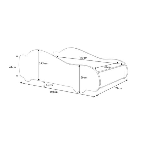 Lit enfant voiture Batcar noir 140x70