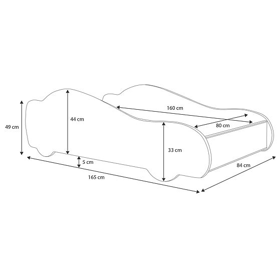 Lit enfant voiture Batcar noir 160x80