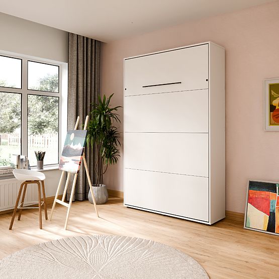 Lit escamotable KOBI VERTO 140x200 Blanc 1 pièce