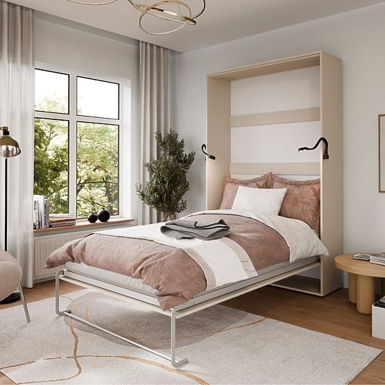 Lit escamotable KOBI VERTO 140x200 Cachemire 1 pièce