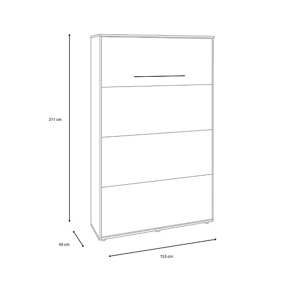 Lit escamotable KOBI VERTO 140x200 Gris 1 pièce