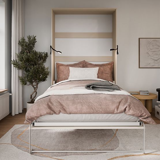 Lit escamotable KOBI VERTO 160x200 Cachemire 1 pièce