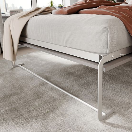 Lit escamotable KOBI VERTO 160x200 Gris 1 pièce