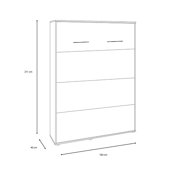 Lit escamotable KOBI VERTO 160x200 Gris 1 pièce